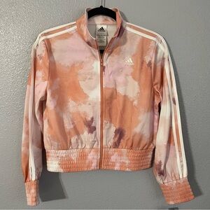 Adidas Girls Peach Tie Dye Print Jacket Size XL NWT